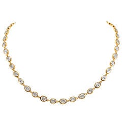 Classic Oval Diamond Rose Gold Eternity Necklace