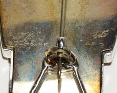 Magnificent Erte Necklace/Brooch in Sterling/14K with Rock Crystal and Diamonds