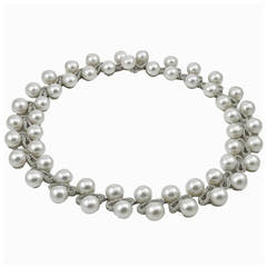 Regal Pearl Diamond Gold Necklace