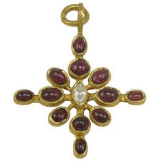 Lovely Virginia Witbeck Ruby Diamond Gold Cross Pendant