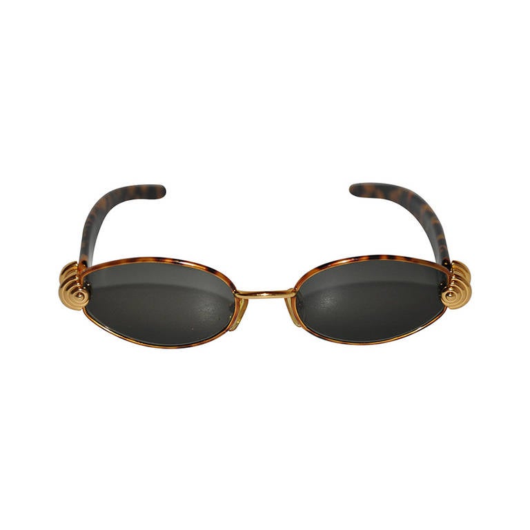 Accessories Sunglasses Round Sunglasses GF Ferré GF Ferr\u00e9 Round Sunglasses brown abstract pattern casual look 