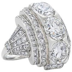 Art Deco Boivin Bande Bombe Diamond Ring