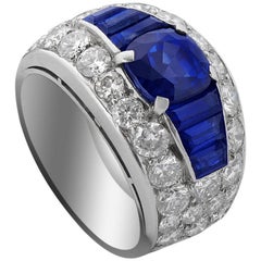 Vintage Bulgari Sapphire Diamond Ring