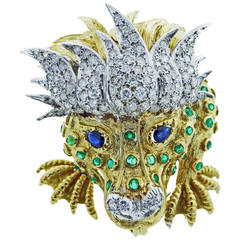 Fantastic Gem Set Dragon Pendant Brooch Fantastic Gem Set Dragon Pendant Brooch