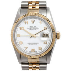 Rolex Stainless Steel and Yellow Gold Datejust Wristwatch, circa 1996