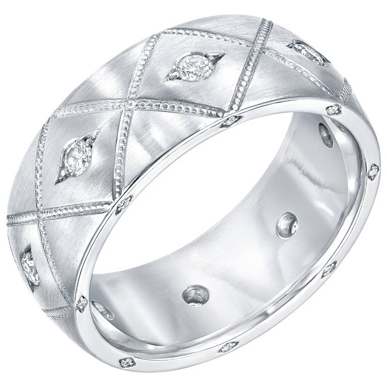 Mens Ring 0.49 Carat Diamonds Platinum