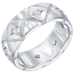 Diamond Platinum Gentleman's Band Ring 5