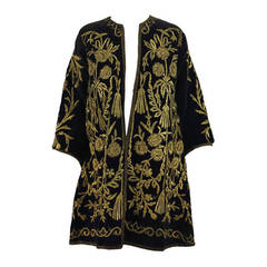 19th Century Ottoman Empire gold metallic embroidered velvet coat 9