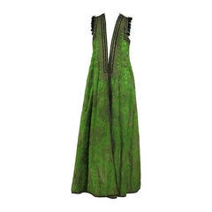 Early 20th Century Turkish silver metallic silk brocade sleeveless wedding coat 11