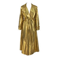 Vintage 1980s Raincheetahs liquid gold trench coat