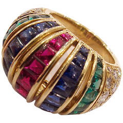 Cartier Paris Precious Gem Diamond Gold Turban Ring