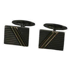 Vintage Sterling and Gold Tailored Cufflinks