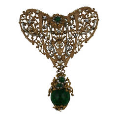 Miriam Haskell Stomacher Inspired 18th Century Revival Brooch