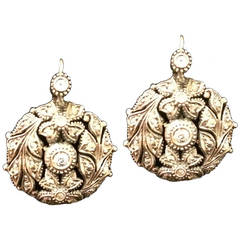 Original Victorian Diamond Silver Yellow Gold Earrings 7