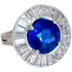 Outstanding Sapphire Diamond Platinum Ring 4