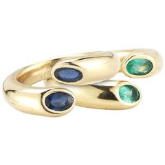 Cartier Sapphire and Emerald Gold Rings