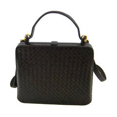 1980s Bottega Veneta Woven Leather Handbag