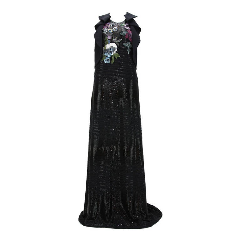 New ETRO FULLY BEADED BLACK GOWN