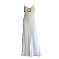 Beautiful 1970s Vintage Oscar de la Renta White Jewel Gown Perfect Wedding Dress 9