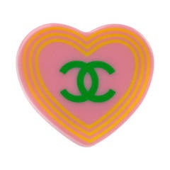 Chanel Resin Heart Pin