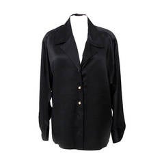 Chanel Black Silk Blouse 4