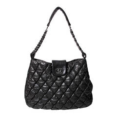 Chanel Black Quilted Bubble Tote Bag