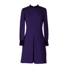 Vintage 1960's Harvey Berin Purple Wool Velvet Dress