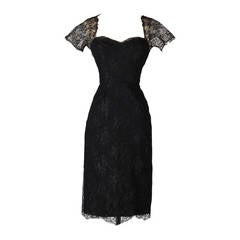 Vintage 1950's Estevez Chantilly Lace Cocktail Dress