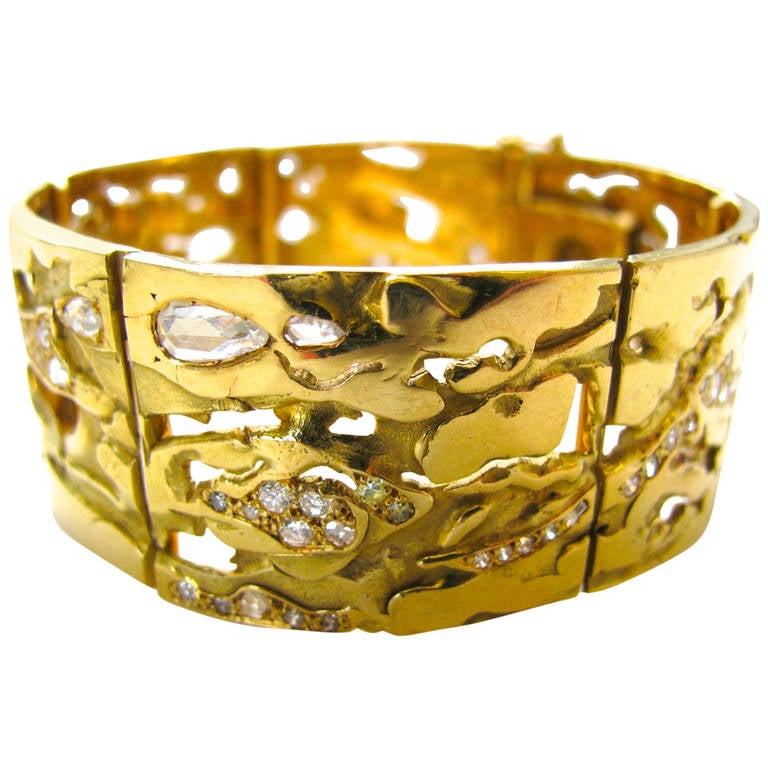 Jean Vendome Diamond Gold Bracelet