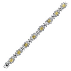 Platinum and 18K Gold Fancy Yellow and White Diamond Bracelet