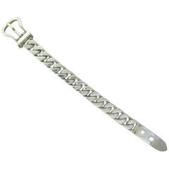 Hermes Boucle Sellier Silver Bracelet