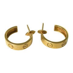 Cartier 18K Yellow Gold Love Hoop Earrings