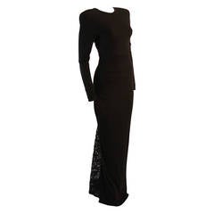 Gorgeous Vicky Tiel Sequined Lace Black Gown Size 38