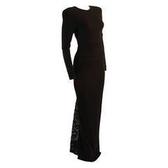 Gorgeous Vicky Tiel Sequined Lace Black Gown Size 38 6