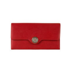 VERY RARE ! Vintage Hermes, Red Epsom Clutch Bag with Gold & Silvered Hardware