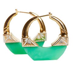 Jade Jagger NeverEnding Chrysoprase Hoop Earrings