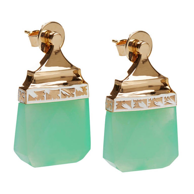 Jade Jagger NeverEnding Chrysoprase Earrings For Sale