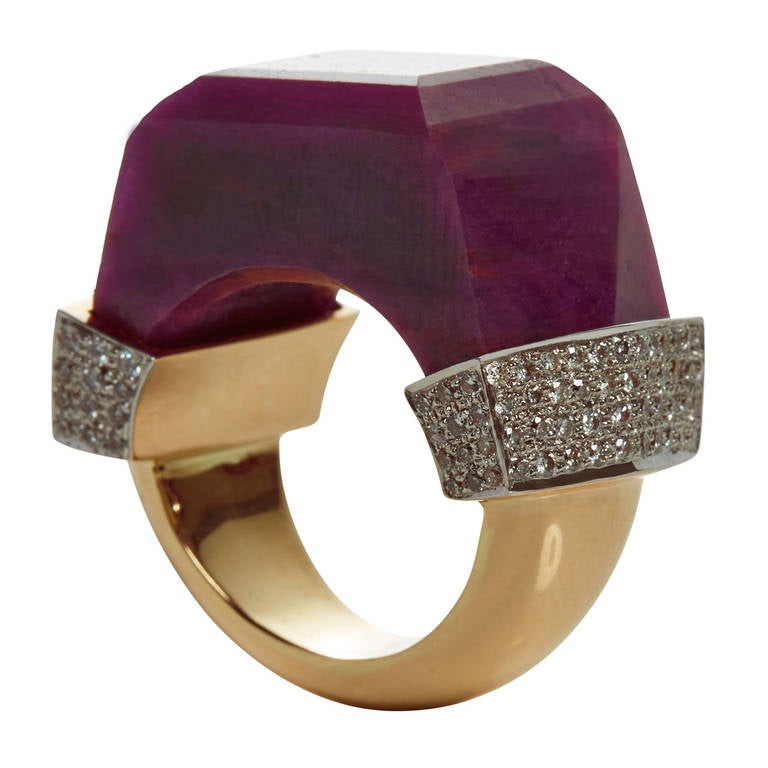 Jade Jagger Never Ending Ruby Diamond Pave Ring For Sale at 1stdibs