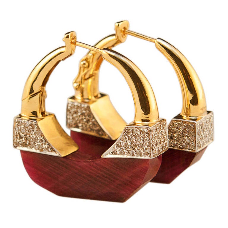 Jade Jagger NeverEnding Ruby Diamond Hoop Earrings