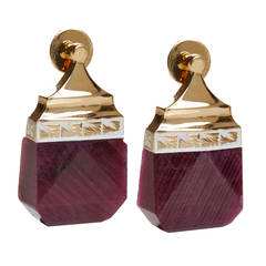 Jade Jagger NeverEnding Ruby Enamel Earrings