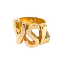 Yves Saint Laurent Vintage Cut-Out Logo Ring