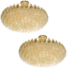 Spectacular Pair of Mid-Century Polyhedral Chandeliers