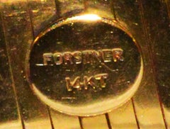 Retro Forstner Unusual Pair of Gold Gaspipe Bracelets