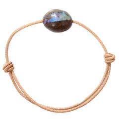 Boulder Opal Leather Bracelet