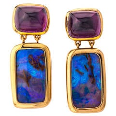 Opal and Amethyst Earrings