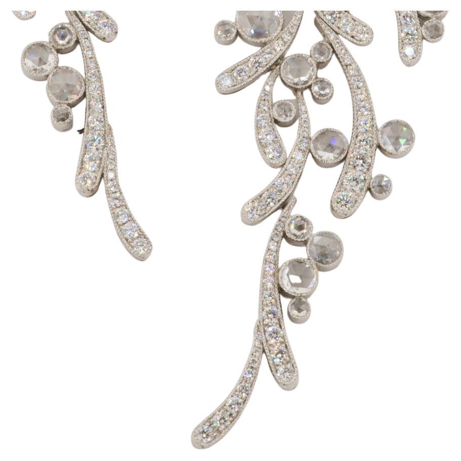 Art Deco Olympus Art Certified, Unique Art Piece, Diamond, Platinum, ANGEL WINGS Earrings For Sale