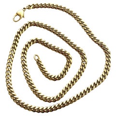 Solid Yellow Gold Curb Link Necklace