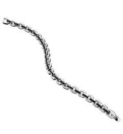 18K White Gold Link Bracelet with Black diamonds