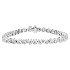Bezel Set Tennis Bracelet with White Diamonds