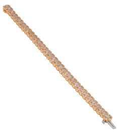 Champagne Cushion Old Mine Cushion Cut Tennis Bracelet